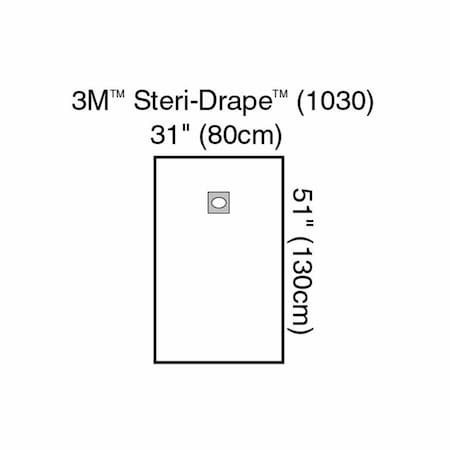 3M Steri-Drape EENT Drape Aperture Drape 31 W X 51 L Inch Sterile, 40PK 1030
